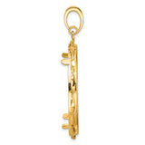 14k Yellow Gold coin bezel for Isle of Man 1 Crown Cat — alternate view