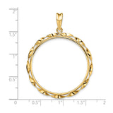 Australian 1 oz Platinum Koala $100 Coin Bezel Pendant Prong Set Twisted Ribbon in 14k Yellow Gold