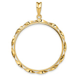 Australian 1 oz Gold Kangaroo $100 Coin Series 2 Coin Bezel Pendant Prong Set Twisted Ribbon in 14k Yellow Gold