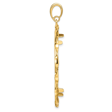 39.5 mm 14k Yellow Gold coin bezel pendant — alternate view
