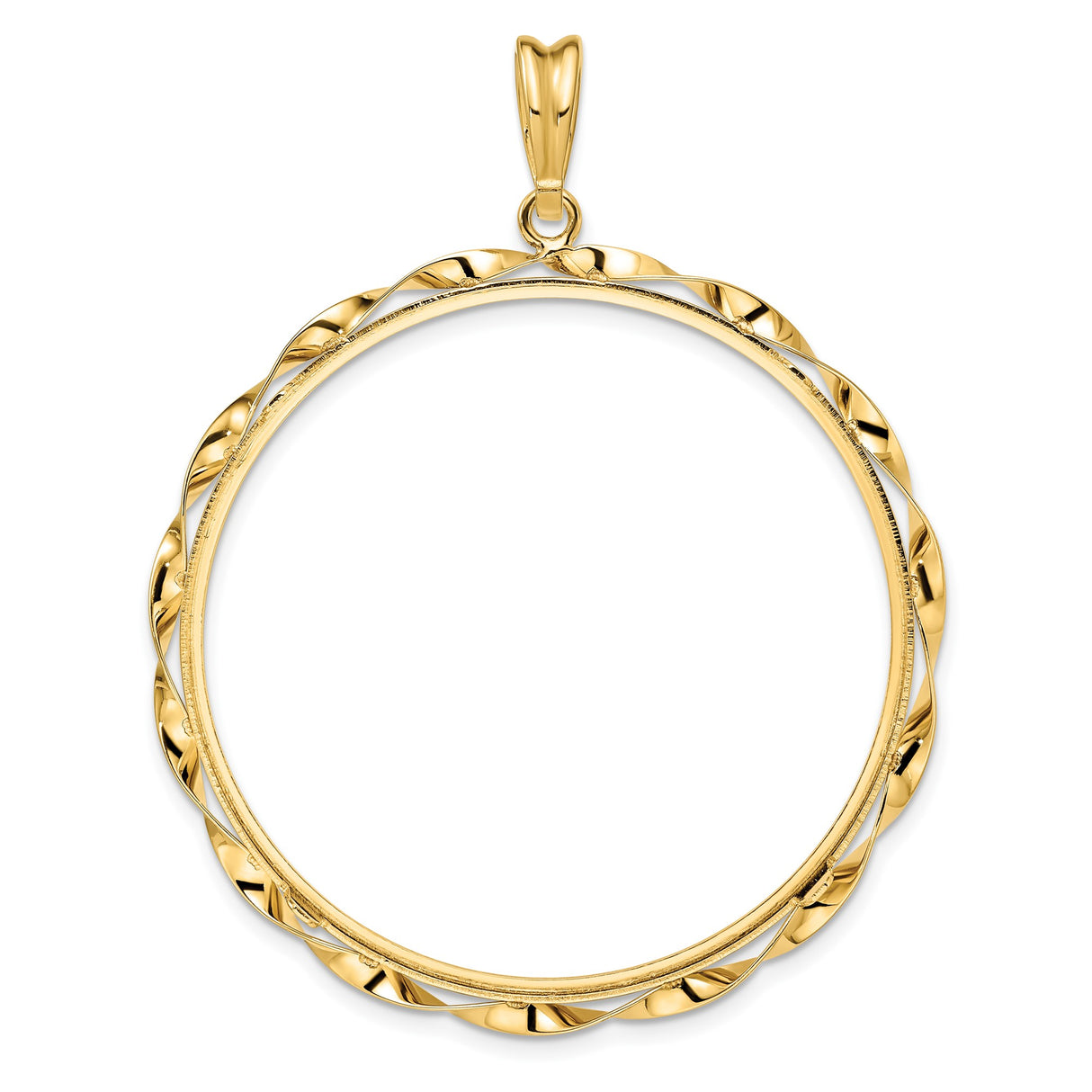 39.5 mm 14k Yellow Gold coin bezel pendant — additional image