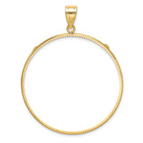 39.5 mm Coin Bezel Pendant Diamond-Cut Polished Prong Set in 10k Yellow Gold