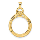 Australian 1/10 oz Gold Koala $15 Coin Bezel Pendant Prong Set Loop and Knot in 14k Yellow Gold