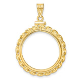 14k Yellow Gold coin bezel for US $25 American Eagle Platinum — additional image