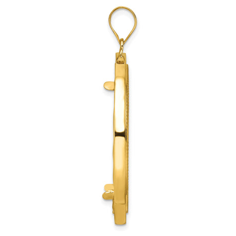 14k Yellow Gold coin bezel for Isle of Man 1 Crown Cat — alternate view