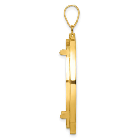 14k Yellow Gold coin bezel for Isle of Man 1 Crown Cat — alternate view