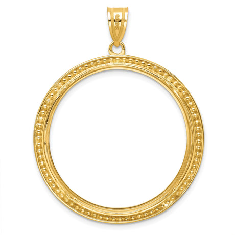 14k Yellow Gold coin bezel for Isle of Man 1 Crown Cat — additional image