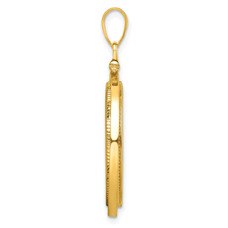 14k Yellow Gold coin bezel for US $25 American Eagle Platinum — alternate view