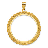 14k Yellow Gold coin bezel for Isle of Man 1 Crown Cat — additional image