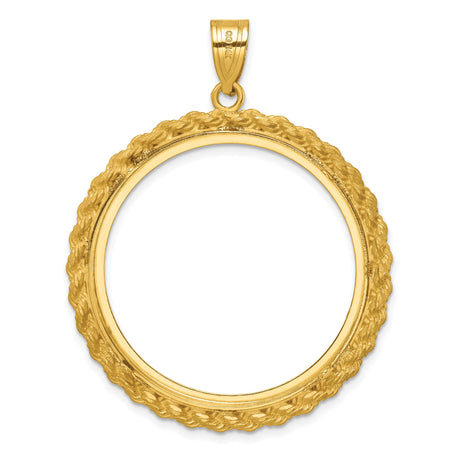 14k Yellow Gold coin bezel for Isle of Man 1 Crown Cat — additional image