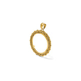 US 1/4 oz Platinum American Eagle $25 Coin Bezel Pendant Prong Set Fancy Scroll in 14k Yellow Gold