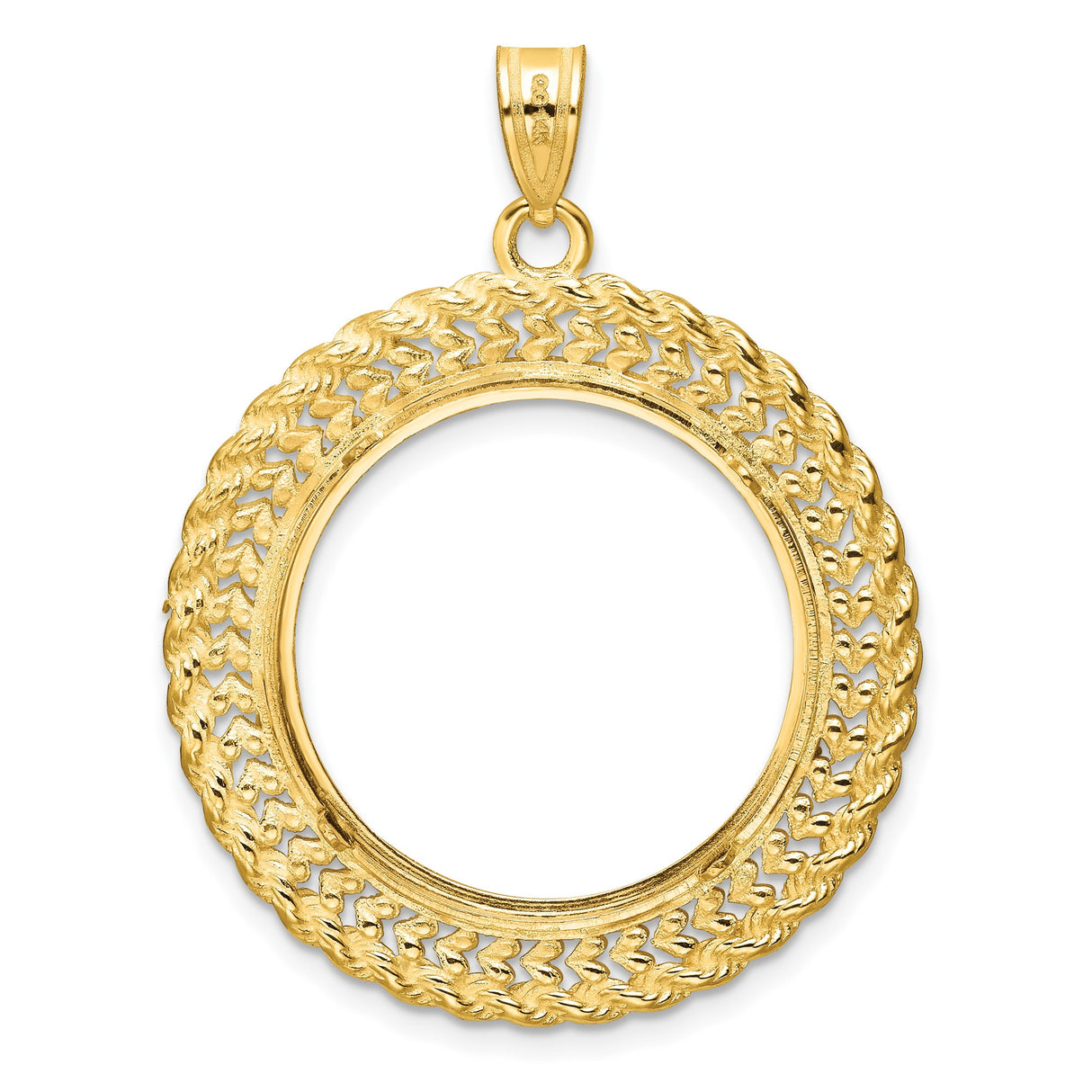 14k Yellow Gold coin bezel for US $25 American Eagle Platinum — additional image