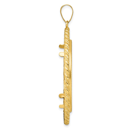 14k Yellow Gold coin bezel for Isle of Man 1 Crown Cat — alternate view