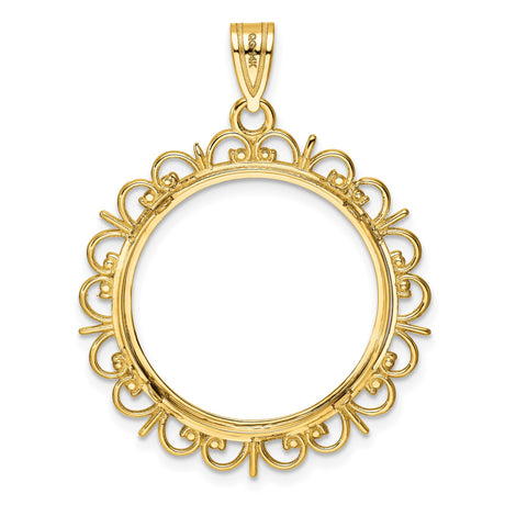 14k Yellow Gold coin bezel for US $25 American Eagle Platinum — additional image
