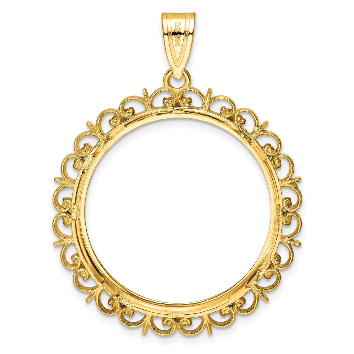 14k Yellow Gold coin bezel for US $50 American Eagle Platinum — additional image