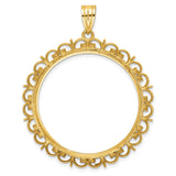 14k Yellow Gold coin bezel for Isle of Man 1 Crown Cat — additional image