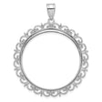 Australian 1 oz Gold Kangaroo $100 Coin Series 2 Coin Bezel Pendant Prong Set Ornate Border in 14k White Gold