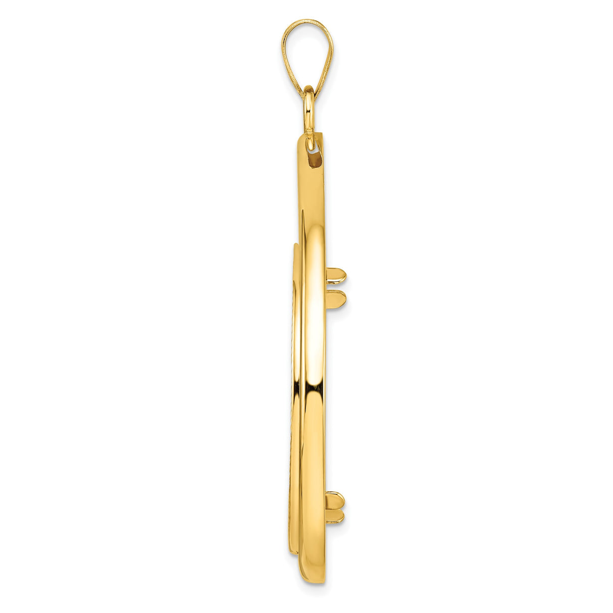 14k Yellow Gold coin bezel for Isle of Man 1 Crown Cat — alternate view