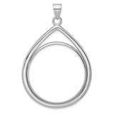 Isle of Man 1 oz Gold Noble £5 Coin Series 1 Coin Bezel Pendant Prong Set Teardrop in 14k White Gold
