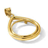 Australian 1/10 oz Gold Koala $15 Coin Bezel Pendant Prong Set Teardrop in 14k Yellow Gold