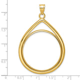 UK 1 oz Gold Britannia £100 Coin Series 3 Coin Bezel Pendant Prong Set Teardrop in 14k Yellow Gold