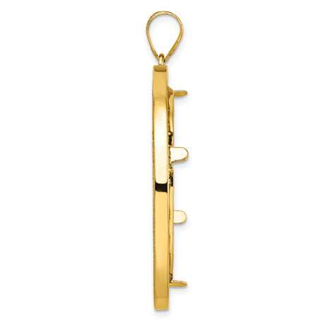 14k Yellow Gold coin bezel for Isle of Man 1 Crown Cat — alternate view
