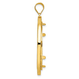 14k Yellow Gold coin bezel for Isle of Man 1 Crown Cat — alternate view