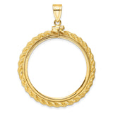 14k Yellow Gold coin bezel for Isle of Man 1 Crown Cat — additional image