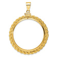 Australian 1 oz Gold Kangaroo $100 Coin Series 2 Coin Bezel Pendant Screw Top Polished Rope in 14k Yellow Gold