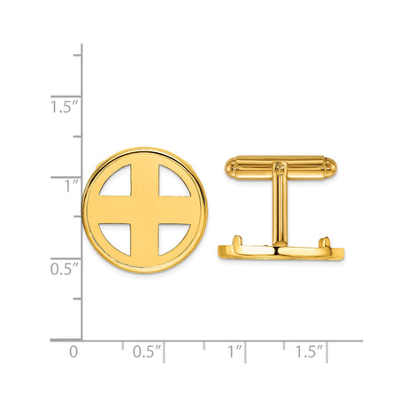 19.3 mm 14k coin bezel cuff links — alternate view