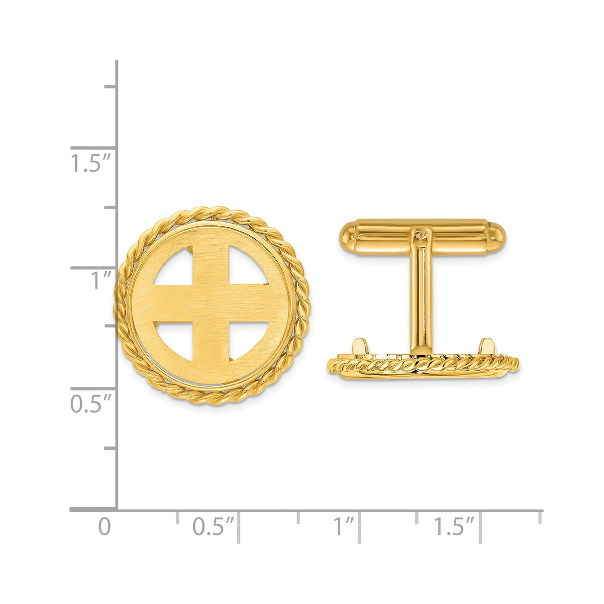 14k Yellow Gold coin bezel for Isle of Man Cat — alternate view
