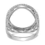 Australian 1/10 oz Gold Lunar $15 Coin Series 3 Coin Bezel Ring Prong Set Diamond-Cut Twisted Wire Scroll in 14k White Gold