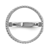 Australian 1/10 oz Gold Lunar $15 Coin Series 3 Coin Bezel Ring Prong Set Diamond-Cut Twisted Wire Scroll in 14k White Gold