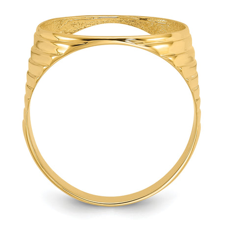 14k Yellow Gold coin bezel for Australian $15 Kangaroo — alternate view