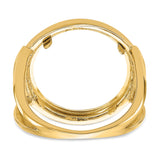 Australian 1/10 oz Gold Kangaroo $15 Coin Bezel Ring Prong Set Diamond-Cut in 14k Yellow Gold