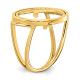 Australian 1/10 oz Gold Lunar $15 Coin Series 3 Coin Bezel Ring Prong Set Diamond-Cut in 14k Yellow Gold