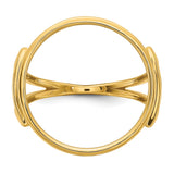 Australian 1/10 oz Gold Lunar $15 Coin Series 3 Coin Bezel Ring Prong Set Diamond-Cut in 14k Yellow Gold