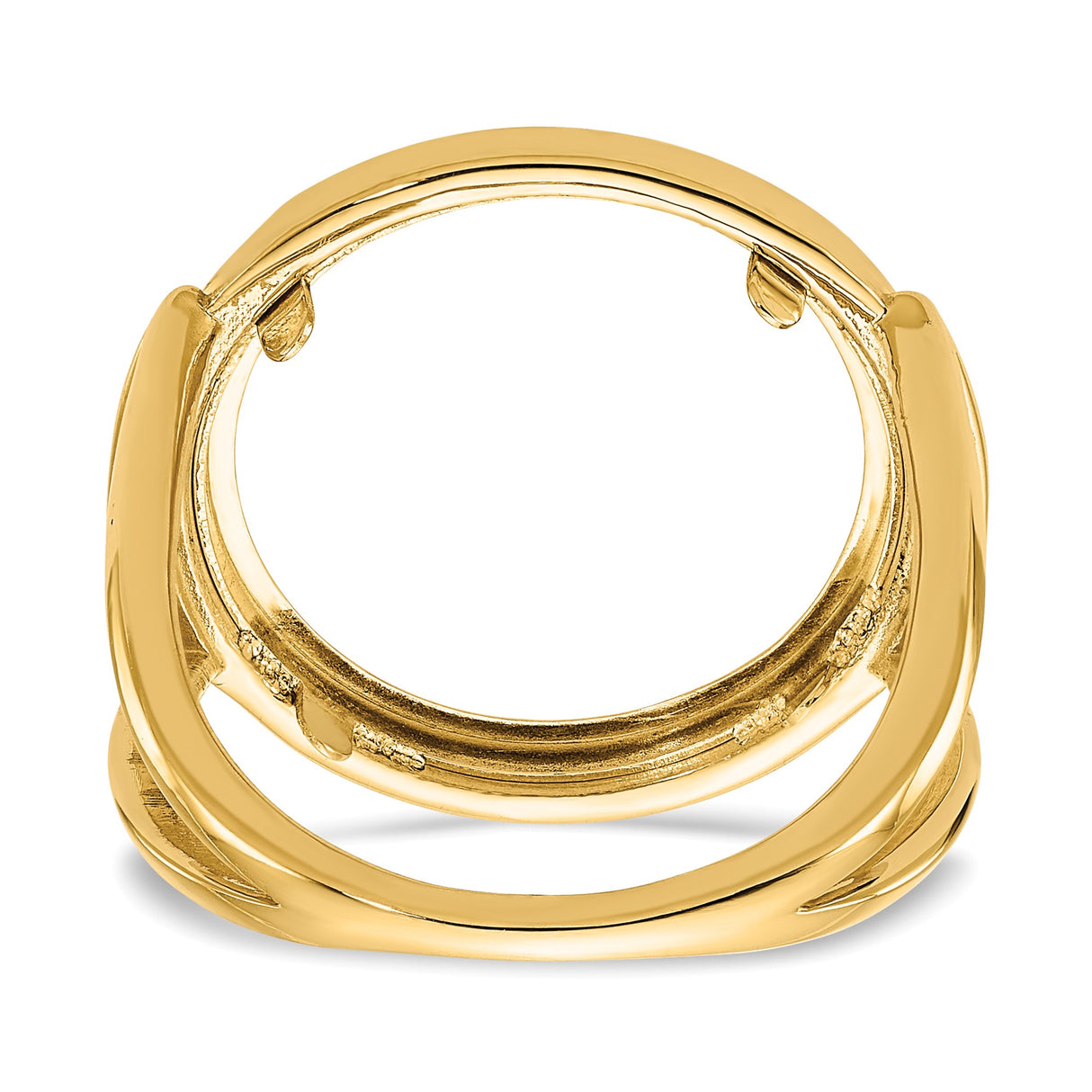 Australian 1/10 oz Gold Koala $15 Coin Bezel Ring Prong Set Diamond-Cut in 14k Yellow Gold