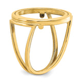 Australian 1/10 oz Gold Lunar $15 Coin Series 3 Coin Bezel Ring Prong Set Diamond-Cut in 14k Yellow Gold