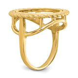 Australian 1/10 oz Gold Lunar $15 Coin Series 3 Coin Bezel Ring Prong Set Diamond-Cut Rope Edge in 14k Yellow Gold