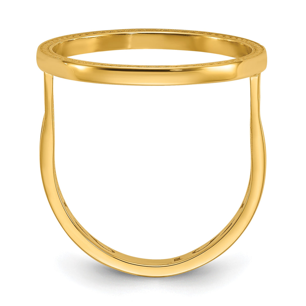 14k Yellow Gold coin bezel for Australian $15 Kangaroo — alternate view