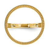 Australian 1/10 oz Gold Koala $15 Coin Bezel Ring Prong Set Diamond-cut with Filigree Sides in 14k Yellow Gold