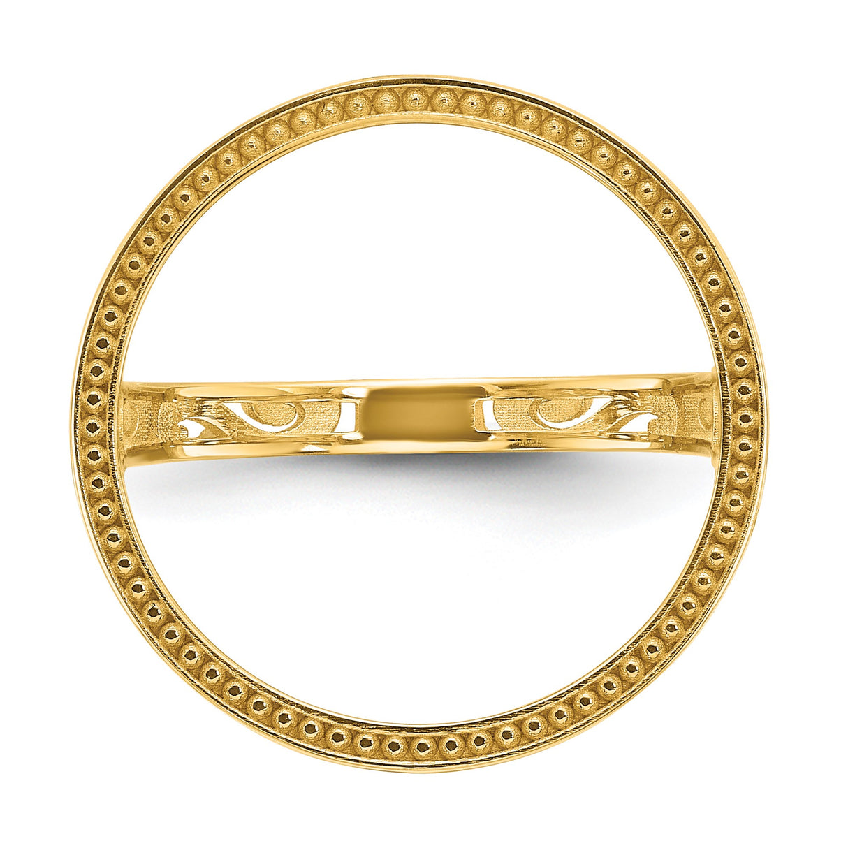 Australian 1/10 oz Gold Lunar $15 Coin Series 3 Coin Bezel Ring Prong Set Diamond-Cut Rope in 14k Yellow Gold
