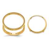 Australian 1/10 oz Gold Lunar $15 Coin Series 3 Coin Bezel Ring Prong Set Diamond-Cut Rope in 14k Yellow Gold