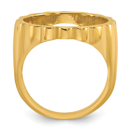 14k Yellow Gold coin bezel for Australian $15 Kangaroo — alternate view