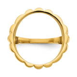 Australian 1/10 oz Gold Lunar $15 Coin Series 3 Coin Bezel Ring Prong Set Diamond-cut Fluted in 14k Yellow Gold