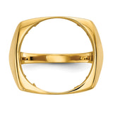 Australian 1/10 oz Gold Koala $15 Coin Bezel Ring Prong Set Mens Diamond-cut Square Shaped in 10k Yellow Gold