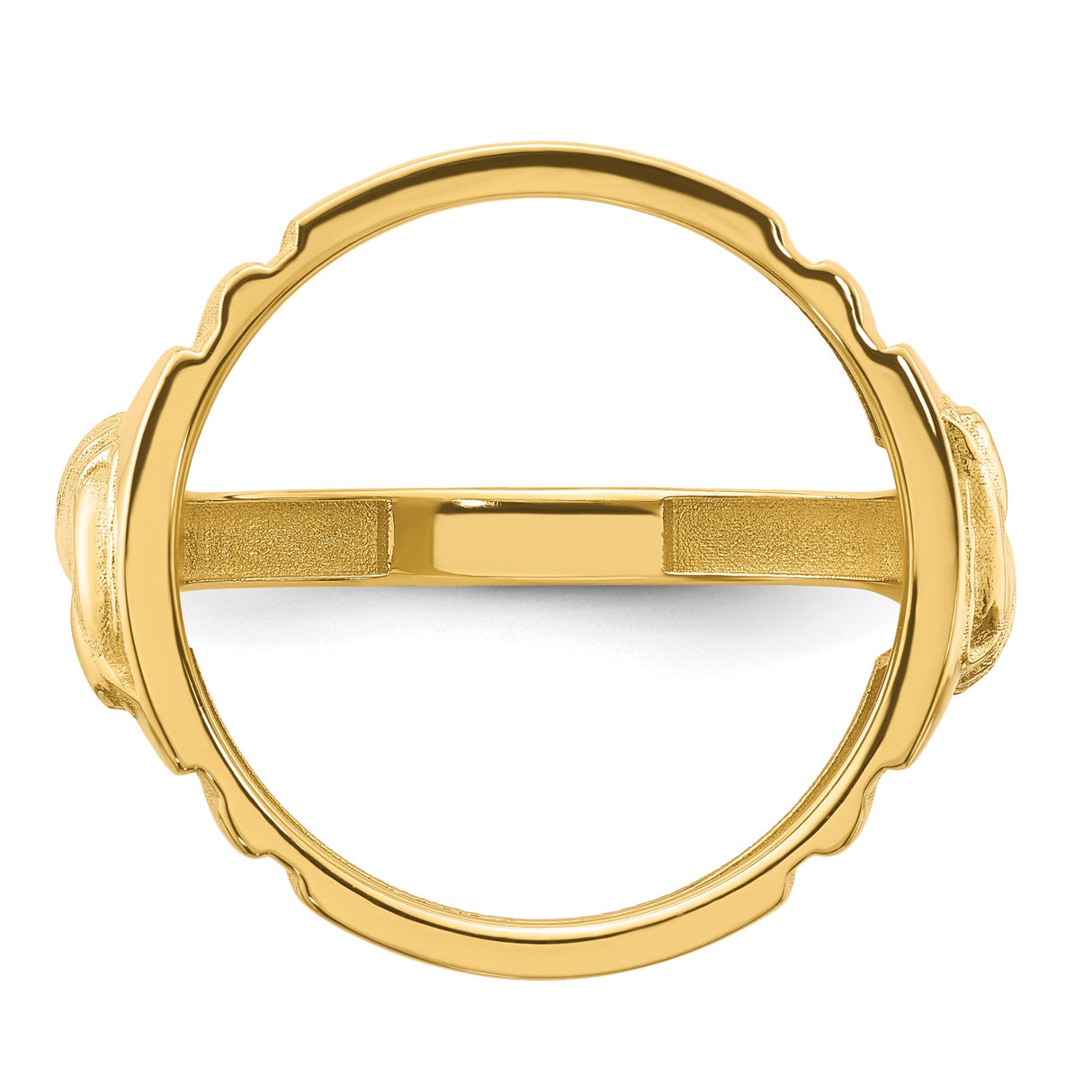 Australian 1/10 oz Gold Kangaroo $15 Coin Bezel Ring Prong Set Mens Diamond-Cut Horse Sides in 14k Yellow Gold