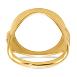 Australian 1/10 oz Gold Lunar $15 Coin Series 3 Coin Bezel Ring Prong Set Mens Eagle Side in 14k Yellow Gold