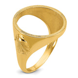 Australian 1/10 oz Gold Lunar $15 Coin Series 3 Coin Bezel Ring Prong Set Mens Eagle Sides in 10k Yellow Gold